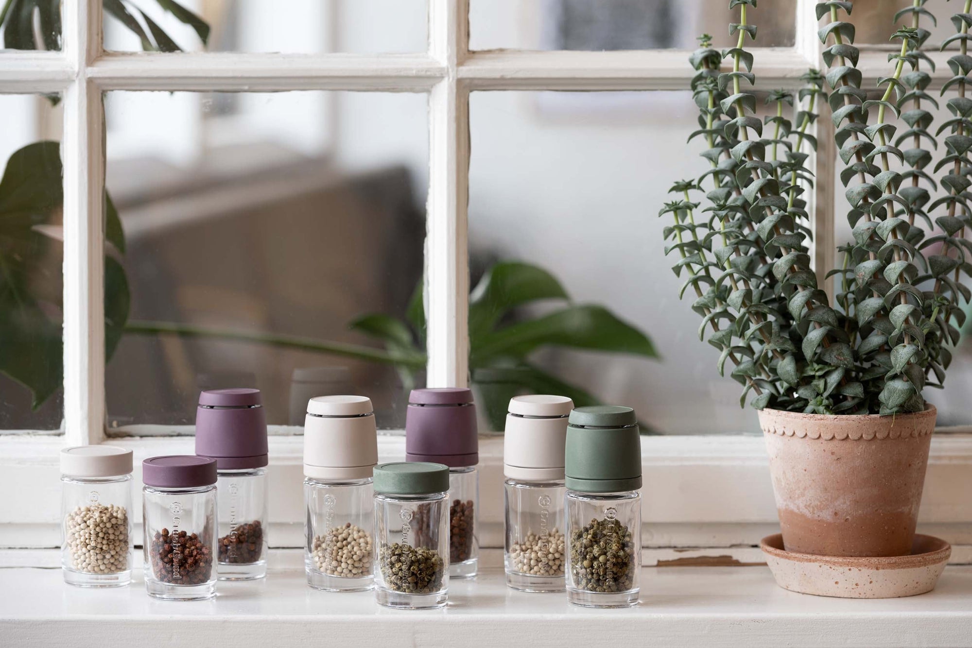 Vaasa spice jar set, off-white